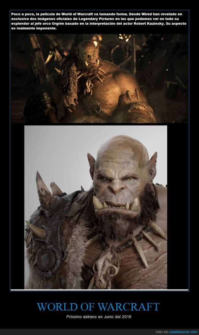 orco,Orgrim,WOW,world of warcraft,maquillaje,wired,legendary pictures,Robert Kazinsky