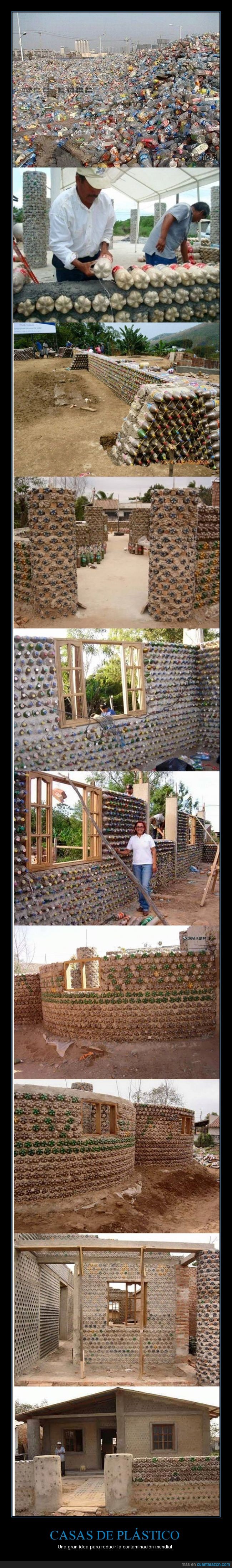 gran idea,yo tendría una casa así pero vivo en un pastizal,casa,plastico,botellas,construcción,reciclaje,material