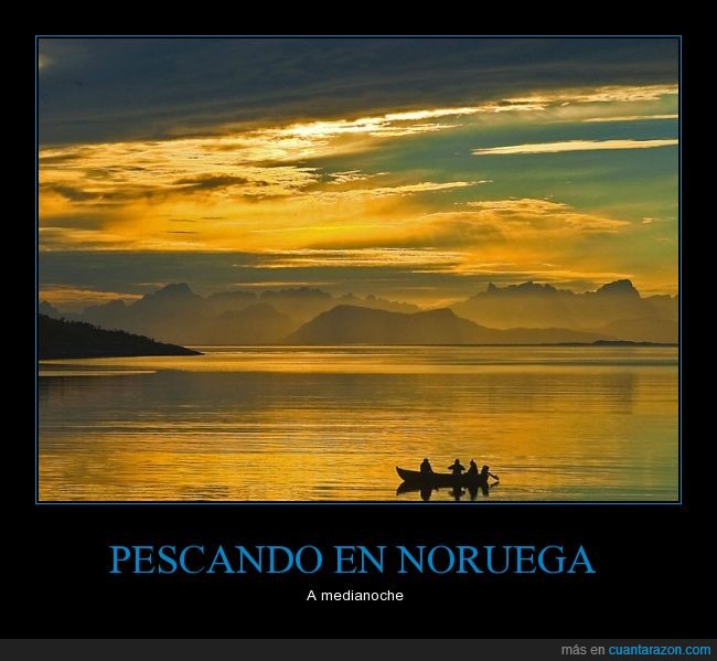 sol de medianoche,increible,pescar,noruega,no se pone el sol,dia,hora,sol,pesca