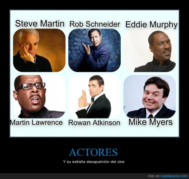 Rowan Atkinson,Steve Martin,Rob Schneider,Eddie Murphy,Martin Lawrence,Mike Myers,cine,actores