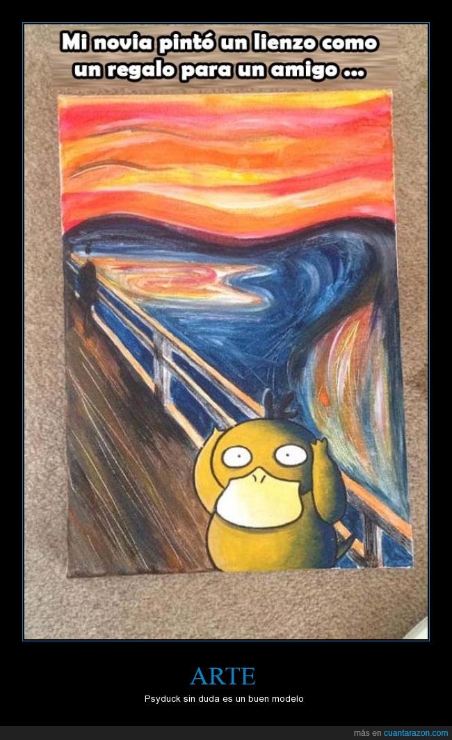 Psyduck,pokemon,arte,el grito,Edward Munch