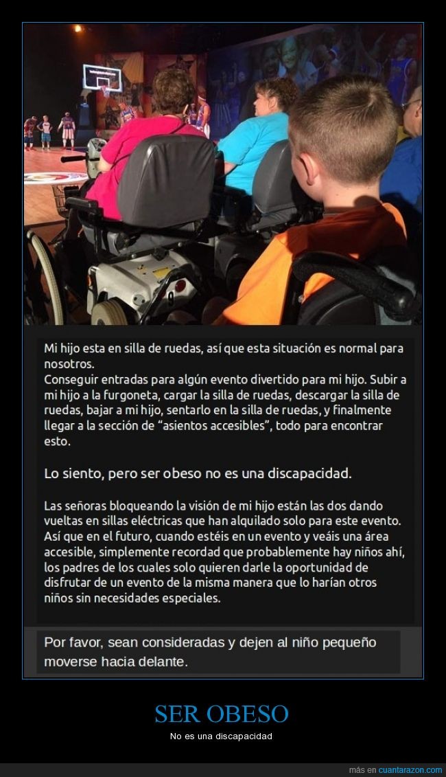 obeso,polémica,les preguntaron a las señoras?,discapacidad,silla de ruedas,EUA