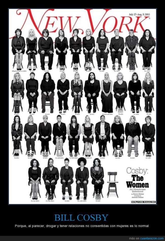 acusación,Bill Cosby,consentida,consentimiento,drogar,New York Magazine,Portada,relación,violacion