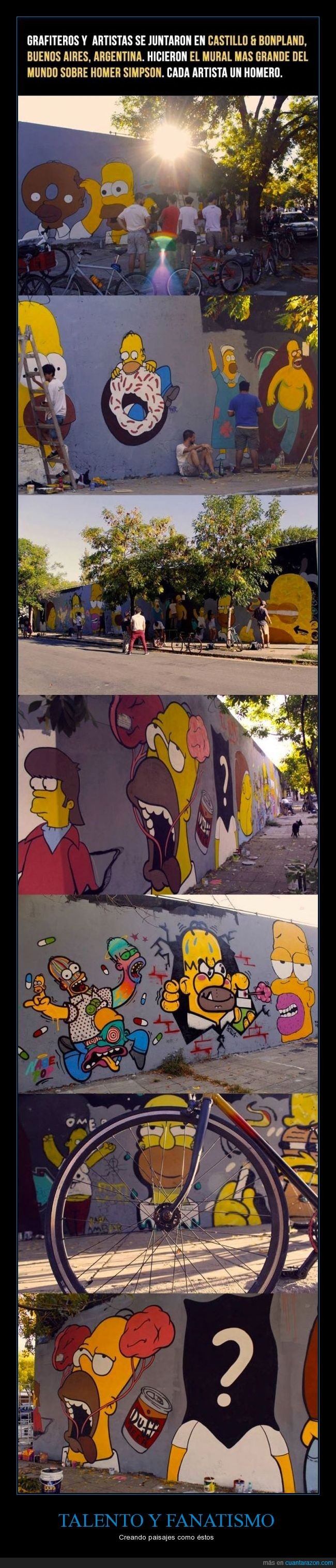 homer simpson,homer,the simpson,mural,mural mas grande,pintar,graffiti,artistas,pintura,jorobate flanders,Argentina
