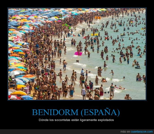 playa,Benidorm,socorrista,lleno,gente,multitud