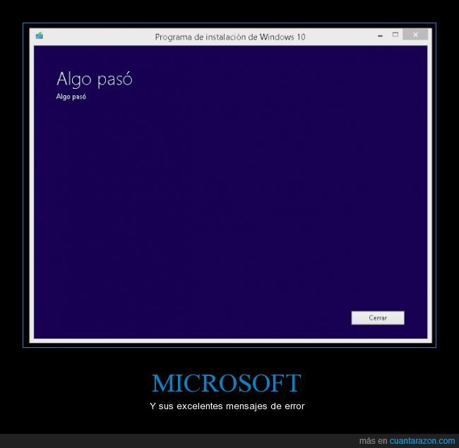 Actualización,Algo pasó,error,Monos escribiendo mensajes de error,Windows 10