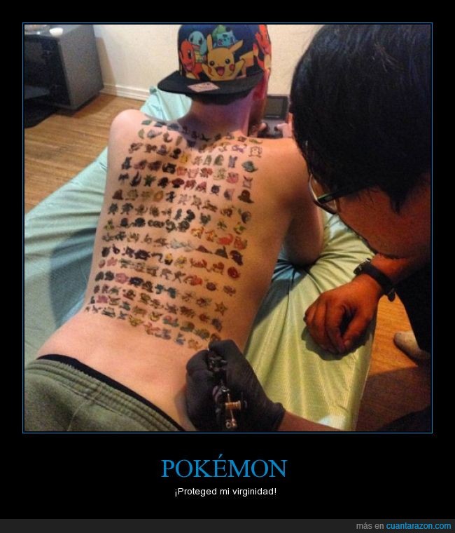 pokemon,tatuaje,espalda,loco,fan