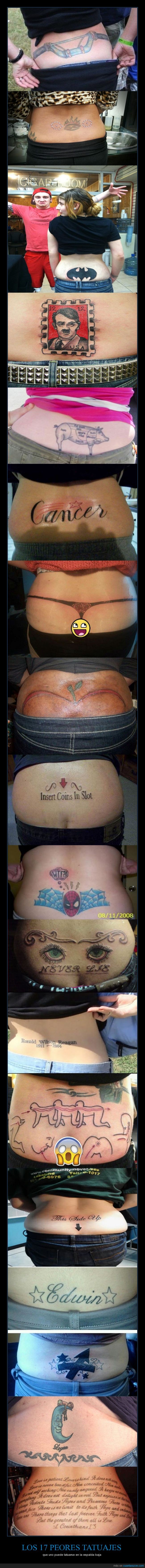 tatuajes,peores,tatuaje,espalda baja,antes de decir que son 18 fijaros bien