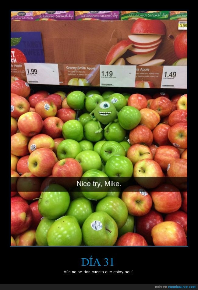 Monsters,manzanas,supermercado