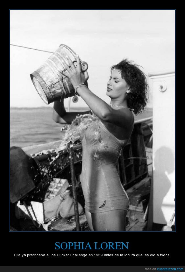 Sophia Loren,actriz,cubo,hielo,ice bucket Challenge