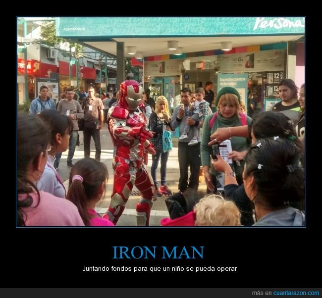 Iron Man,ayuda,solidario,niño necesitado,operacion,donación,Link,TLOZ