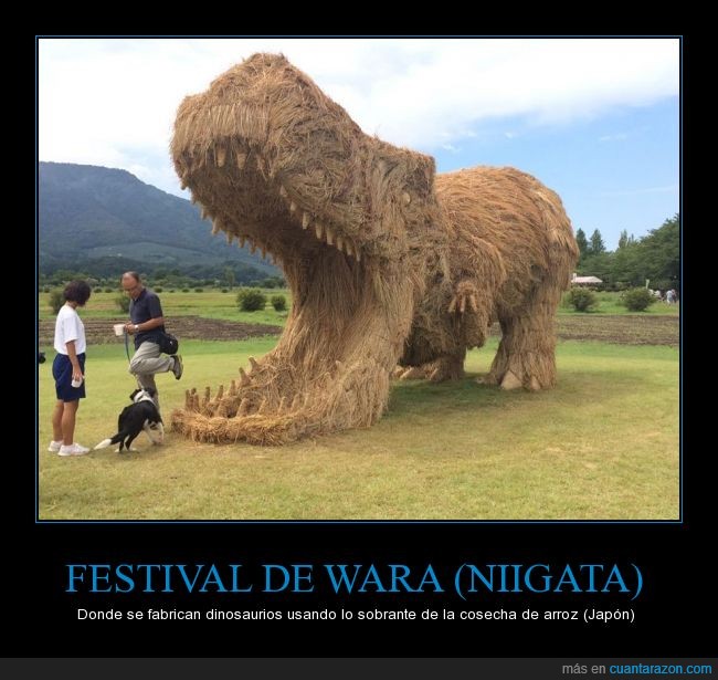wara,arroz,dinosaurio,festival,niigata,Japón