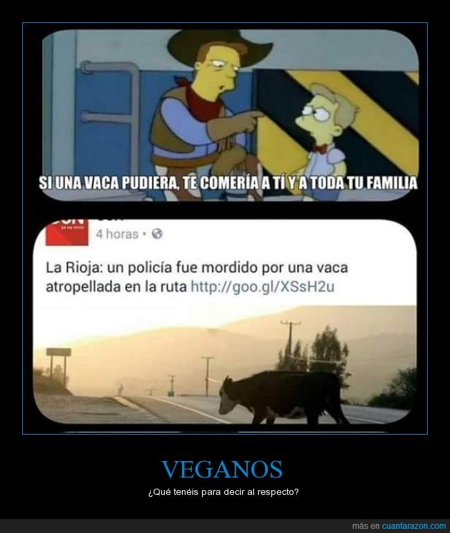 Vaca,Los Simpson,Morder,Veganos,ataque,La Rioja