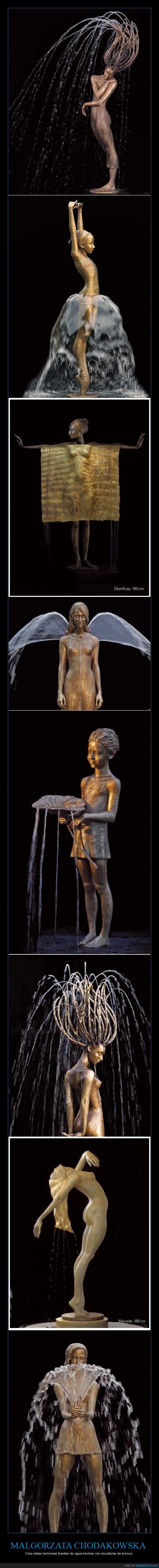 Malgorzata Chodakowska,Polonia. fuentes de agua,esculturas de bronce,increibles,hermosas