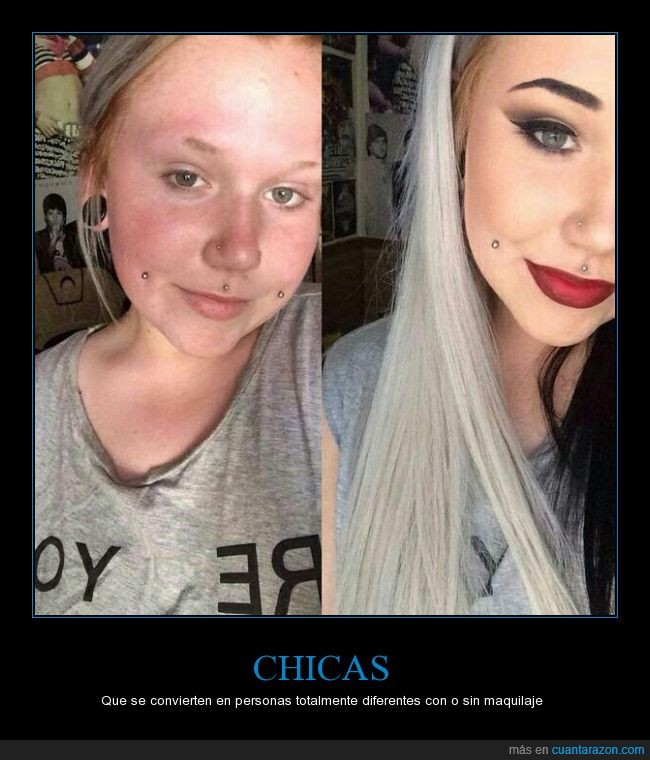 maquillaje,cambio,chica,fea,guapa,diferente,maquillar,maquillada