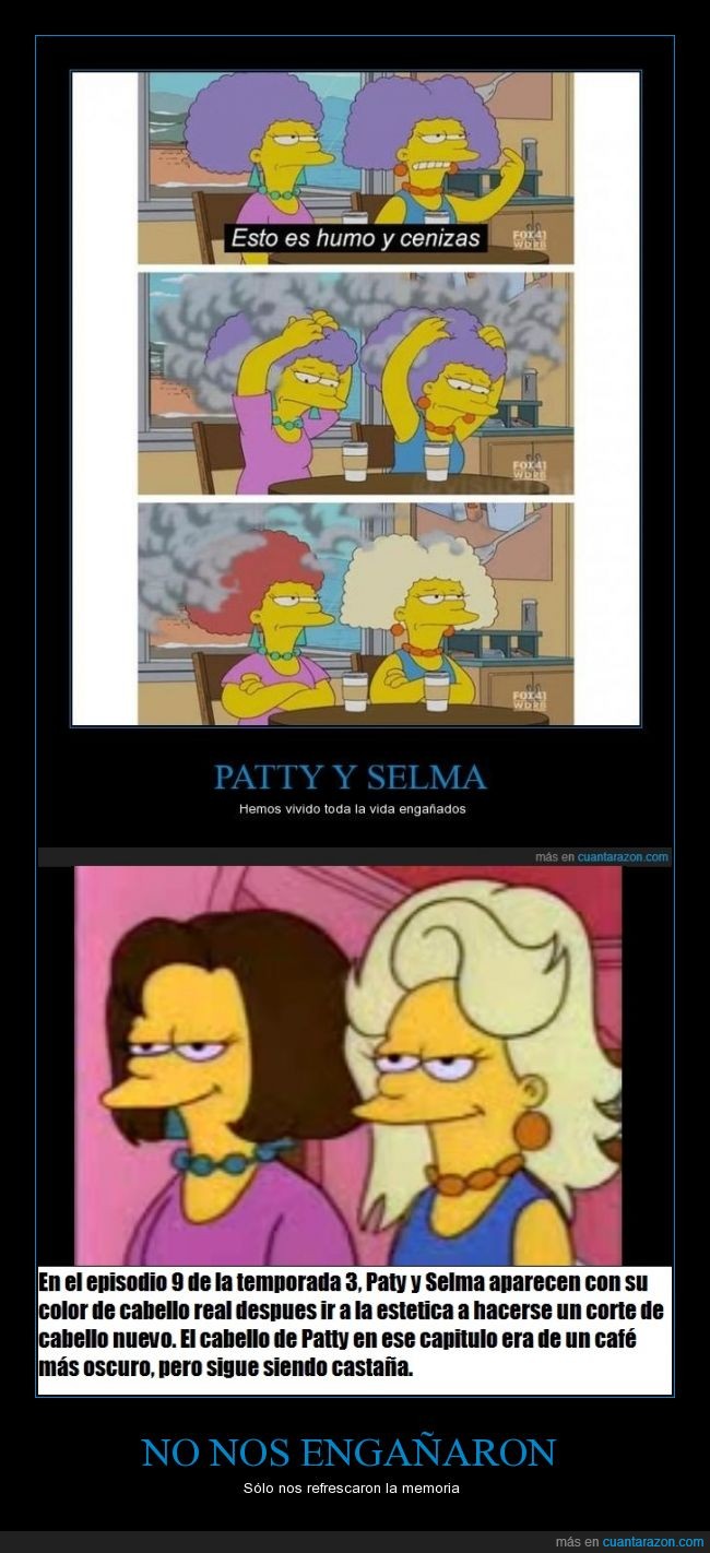 Los Simpson,Patty y Selma,PAtty,Selma,color,pelo,ceniza