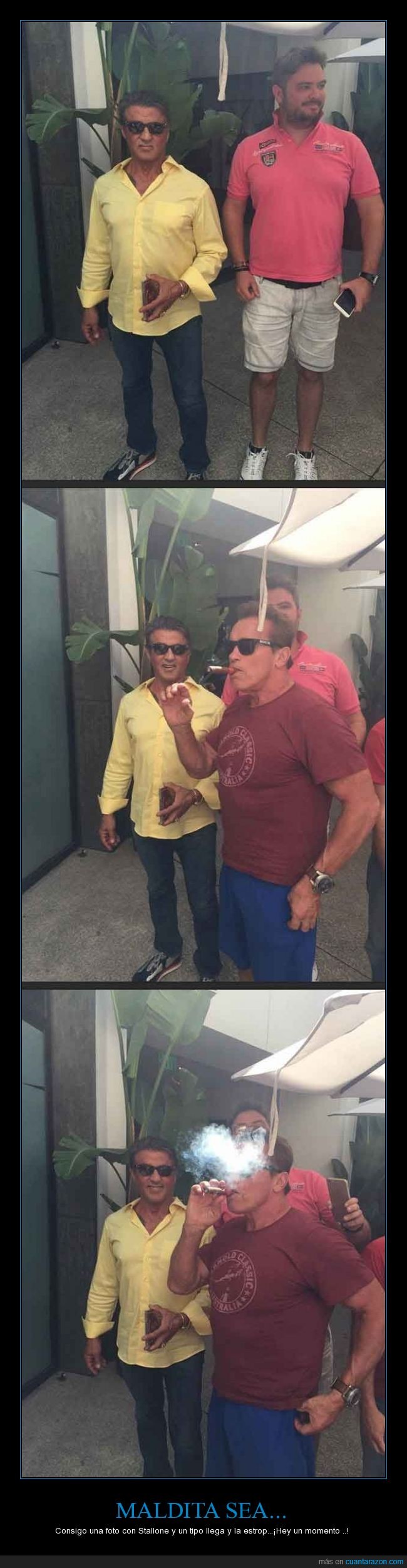 Silvester Stallone,puro,fumar,Arnold Schwarzenegger