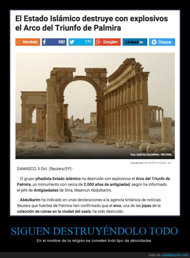 explosico,arco,triunfo,Palmira,monumento,yihad,yihadista,yihadismo,Estado Islamico