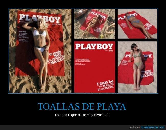 Playboy,toalla,publicidad,diversión,playa