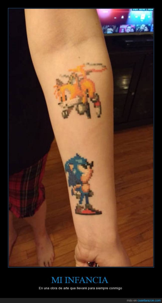16bits,arte,pixel,Sonic,Tails,tattoo,tatuaje