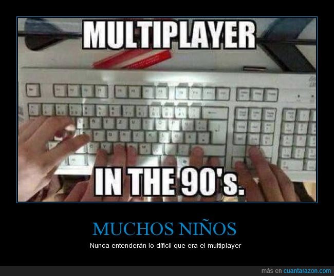 Multiplayer,Videojuegos,teclado,90s,90's,Gamer,Jovenes,compartir,ordenador