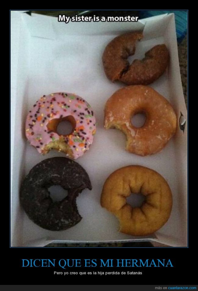 donut,comer,hermana,bocado,mordisco,todos,morder,comido,caja,probar