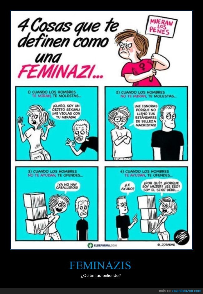 Feminazis,hembrista,humor,cómic,dibujos,caricatura,historieta