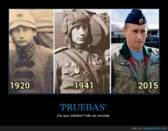 Vladímir Putin,inmortal,'pruebas',viajero en el tiempo,parecidos razonables