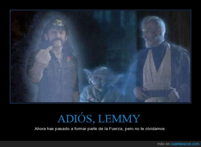 Lemmy Kilmister,Star Wars,fantasma,rip,dep,muerte,morir,motorhead,Yoda