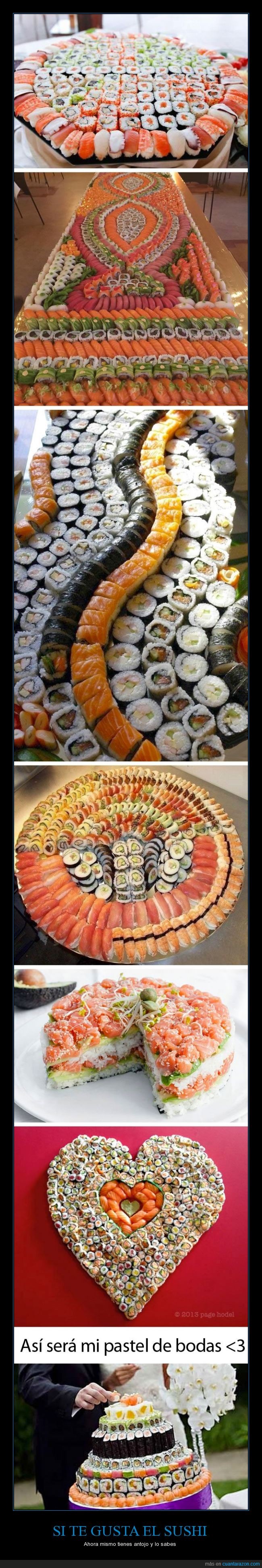 sushi,antojo,comer,comida,pastel,boda