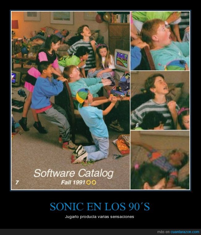 catálogo,Sonic,SEGA,videojuegos,retro,emoción,drogas,niños,reacción