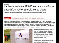 Enlace a Hacienda quiere cobrarle 17.000 euros a un niño tras el suicidio de su padre...