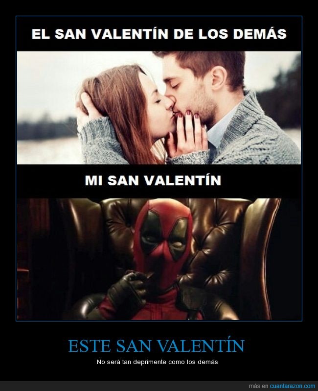 amor,San Valentín,Deadpool,pareja,beso,deprimente,hype