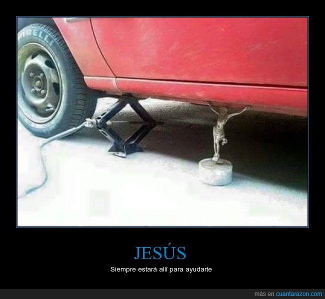 jesus,mecánico,cambiar,rueda,religión,coche,aguantar,gato,subir