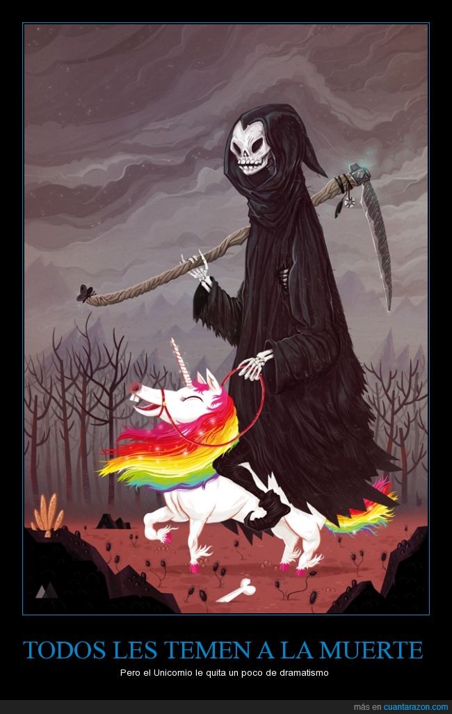 Muerte,unicornio,ilustración,dramatismo