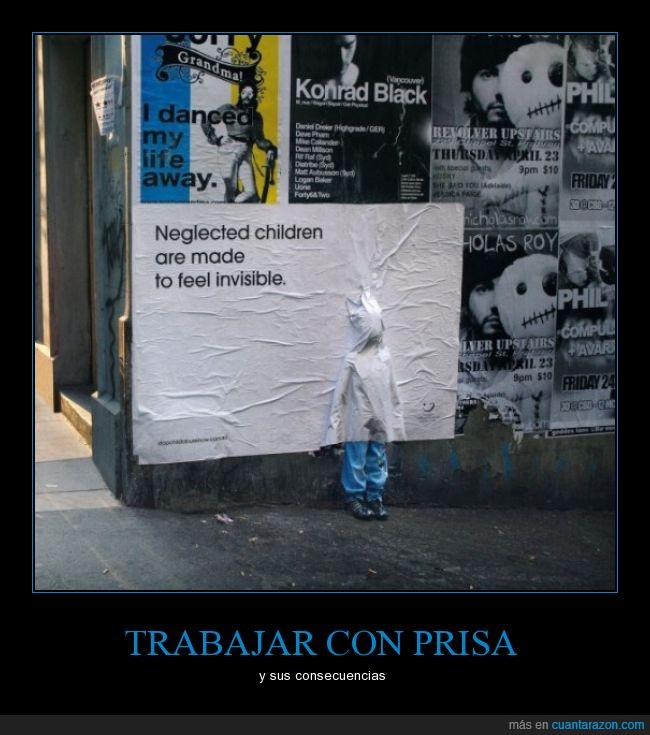cartel,descuido a los menores,publicidad,concientización,invisible