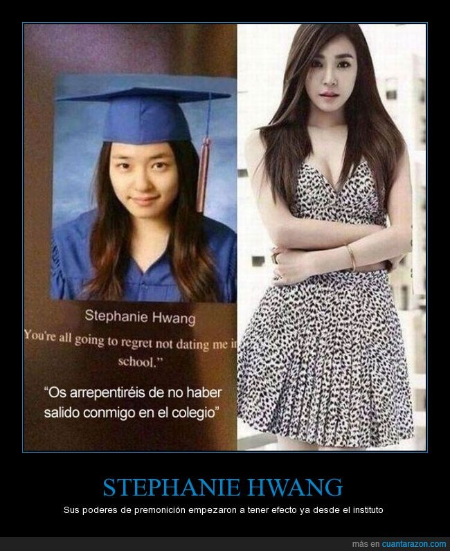 Stephanie Hwang,chica,asiatica,coreana,china,Estados unidos,anuario,arrepentir,guapa,modelo,poderes,futuro
