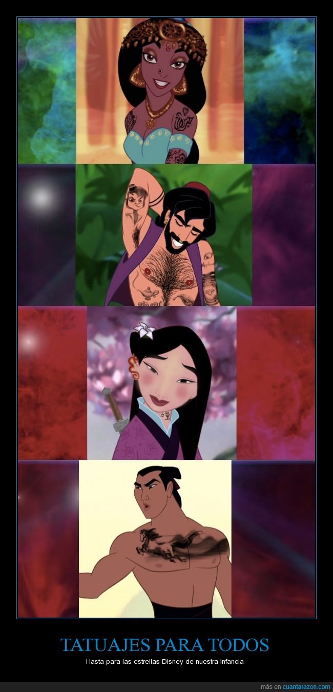 tatuaje,disney,Mulan,Aladdin,Jasmine