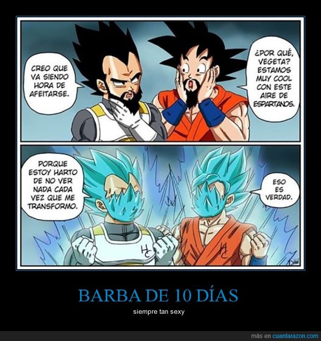 Por eso los saiyanes no lleban barba