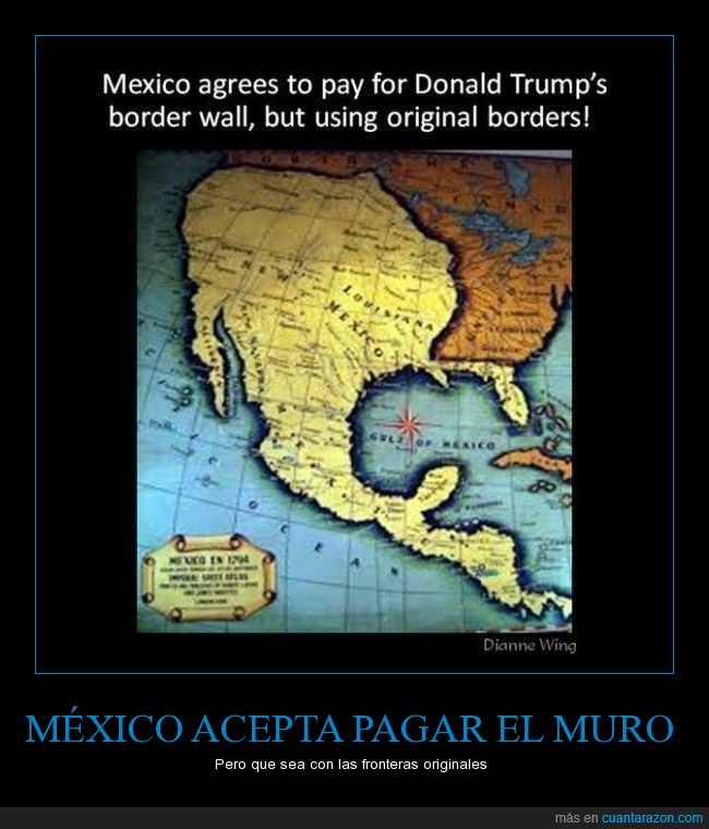 Donald Trump,fronteras,mapa,México