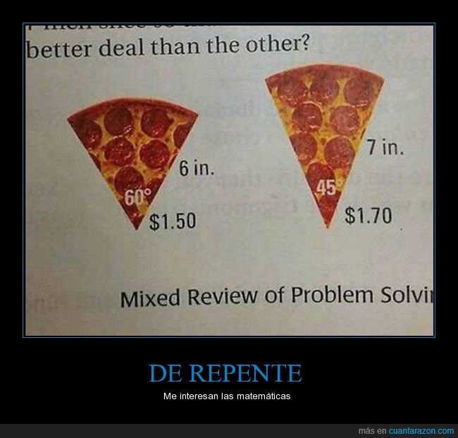 pizza,porcion,matemáticas,precio,proporción