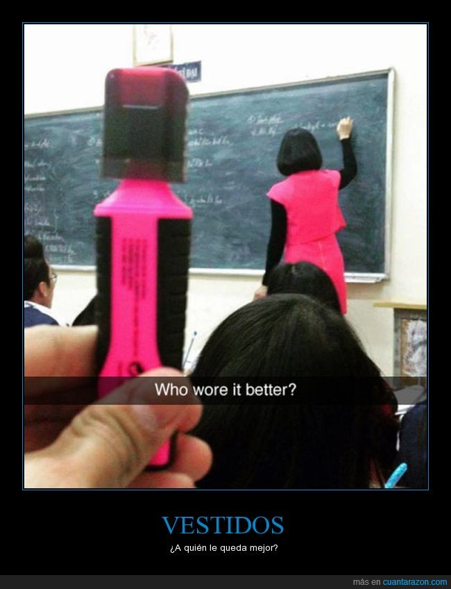 marcador,rotulador,profesora,rosa,vestido