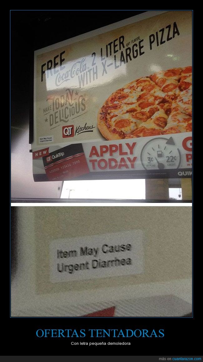 pizza,oferta,cartel,diarrea urgente