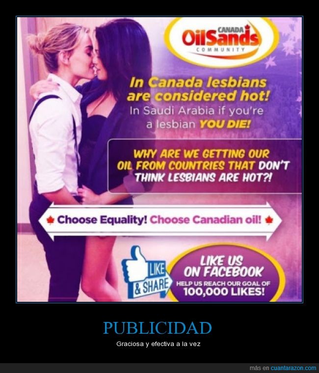 Lesbianas,petróleo,Canadá,Arabia Saudí,marketing