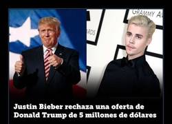 Enlace a Justin Bieber suda de Donald Trump e Internet lo aplaude