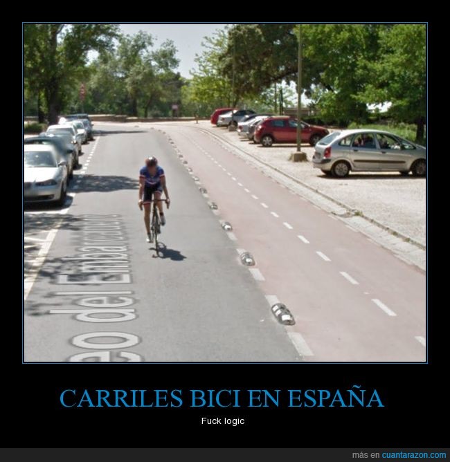 españa,ciclistas,carril bici,logic,pais de pandereta