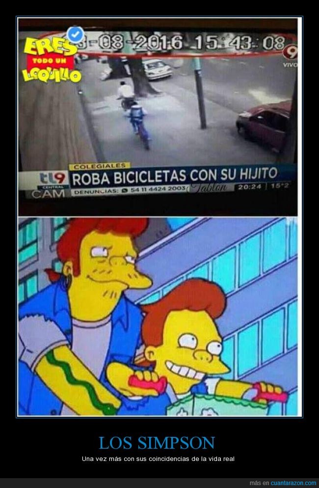 bici,coincidencia,familia,hijo,Los Simpson,robar,snake