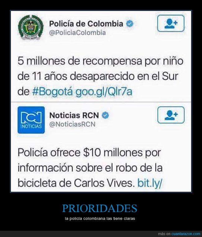 policia,colombia,carlos vives,bicicleta,10 millones