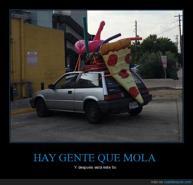 coche,pizza,inflables,wow