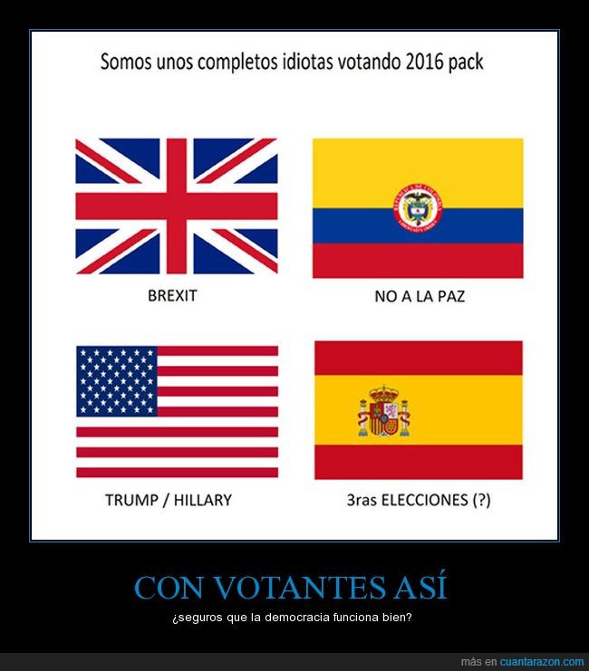 Colombia,reino unido,EEUU,España,votar,democracia,Trump,brexit